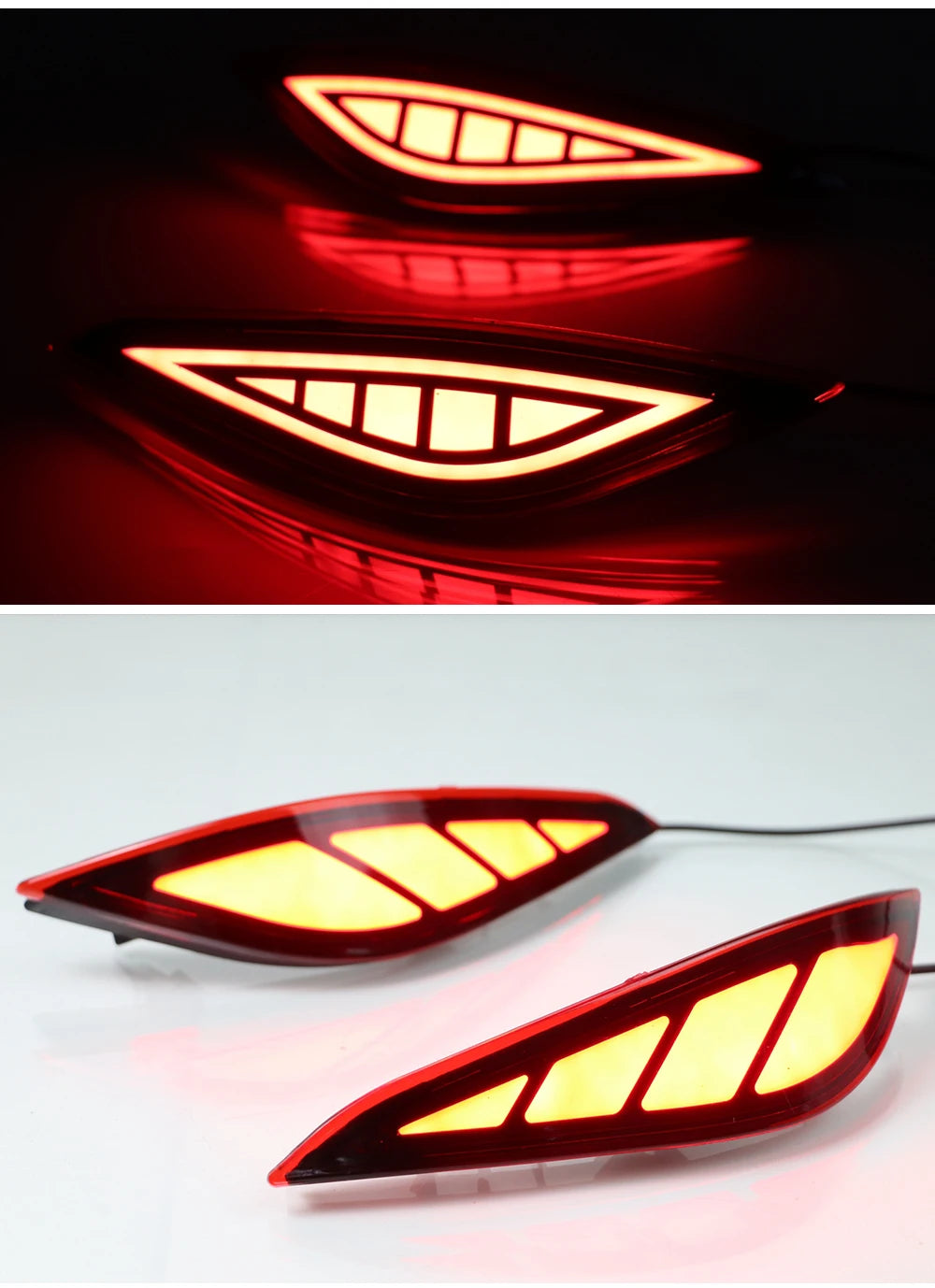 2PCS LED Reflector For Toyota Rush 2018 2019 2020 Car Rear Fog Lamp Brake Light Rear Bumper Decoration Lamp Revix
