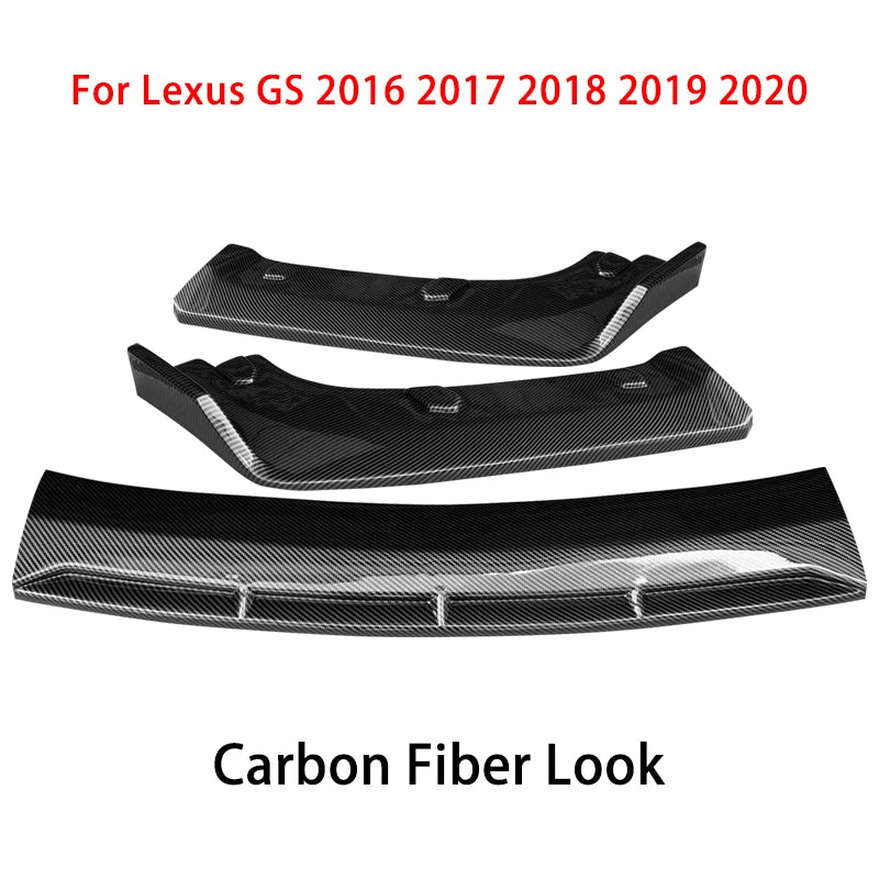 High Quality Car Front Bumper Lip Body Kit Chin Spoiler Diffuser Guard Accessories Carbon Fiber Look ABS For Lexus GS 2016-2020 Revix