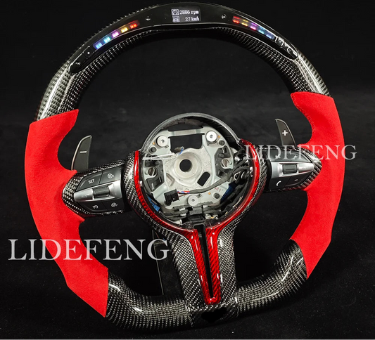 LED Carbon Fiber Steering Wheel Compatible With BMW Models Revix