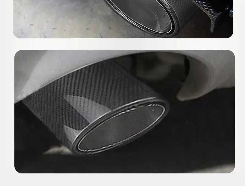 ER Exhaust Racing Real Carbon Fiber Oval Shape Exhaust Tips for Universal car Exhaust Modified Muffler Nozzle Upgrade Revix