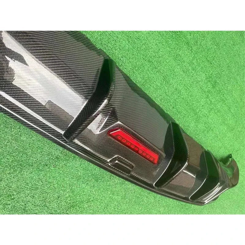 For Audi Q8 SQ8 2018+ Carbon Fiber Diffuser Car Rear Bumper Diffuser Rear Splitters Spoiler Back lip Auto Parts Revix