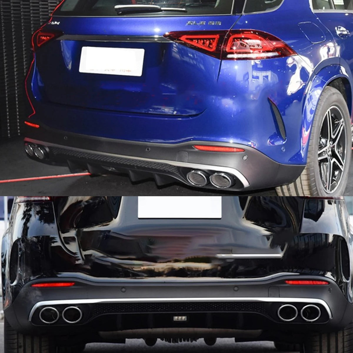 Mercedes-Benz GLE53 Rear Bumper Diffuser Lip + Exhaust Tips For GLE350 GLE400 GLE450 GLE580 2019+ Revix