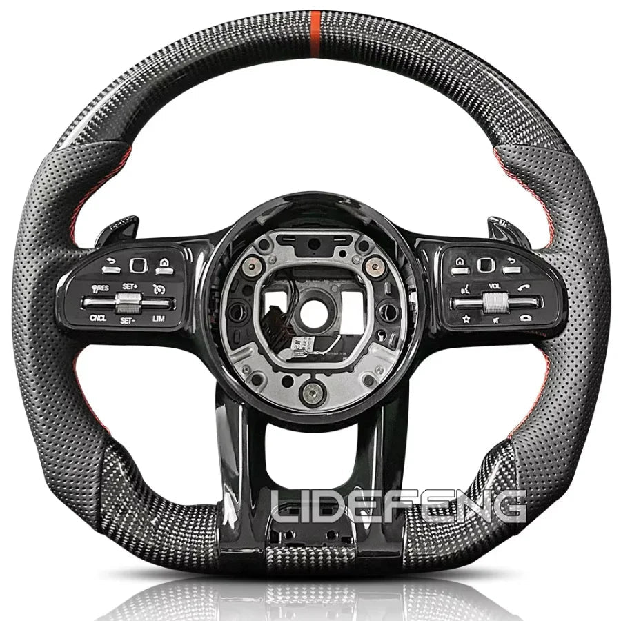 Retorfit LED Carbon Fiber Steering Wheel For Mercedes Benz AMG W204 W205 W213 C63 E63 G63 G55 G500 W212 W463 CLS63 GLA CLA Revix