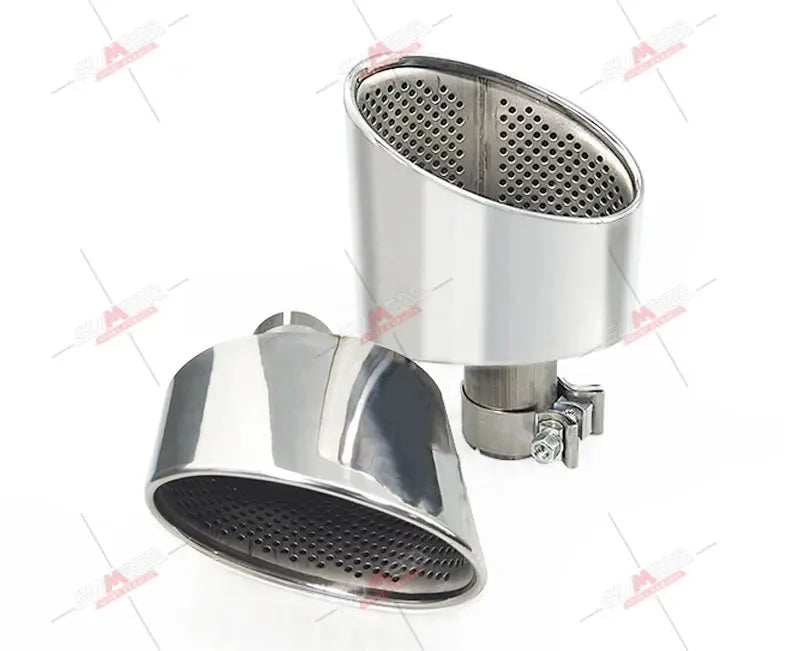 1 Pair Car Exhaust Tip For Audi A4 A5 A6 A7 UP TO RS4 RS5 RS6 RS7 Muffler Tip Tailpipe 304 Stainless Steel Exhaust Pipe Revix