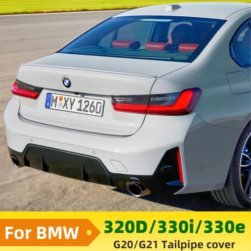 For BMW 320d 330i 330e Exhaust Tailpipe cover G20 G21 Muffler Tip Nozzle Black Exhaust Head Revix
