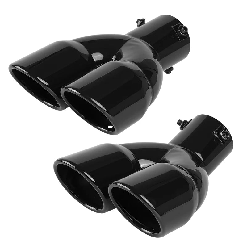 Universal 63mm Car Muffler Exhaust Tip Tail Pipe Stainless Steel Car Rear Tail Throat Car Accessories Revix