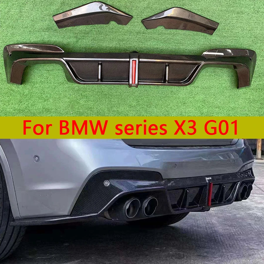 For BMW X3 G01 2019+ Carbon Fiber Diffuser Back lip Car Rear Bumper Diffuser Revix