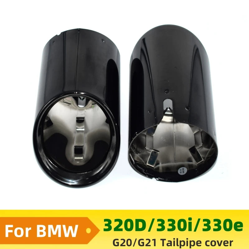 For BMW 320d 330i 330e Exhaust Tailpipe cover G20 G21 Muffler Tip Nozzle Black Exhaust Head Revix