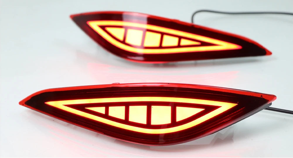 2PCS LED Reflector For Toyota Rush 2018 2019 2020 Car Rear Fog Lamp Brake Light Rear Bumper Decoration Lamp Revix
