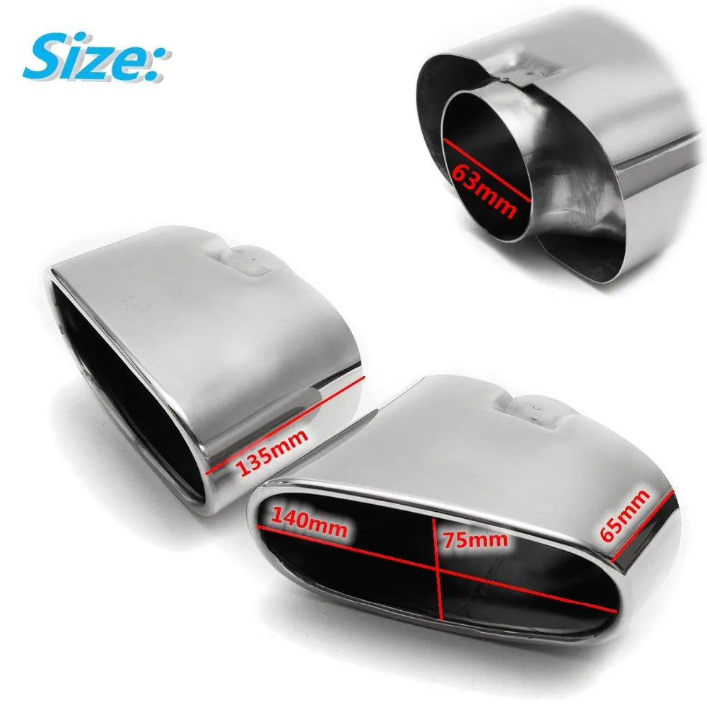 2pcs Stainless Steel Chrome Exhaust Dual Tail Pipe Muffler Tip For BMW X5 E70 08-13 Exhaust Pipe Tailpipe Mufflers Revix