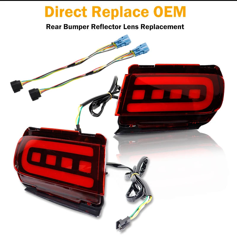 For Toyota Land Cruiser Prado 150 LC150 FJ150 GRJ150 2010 - 2020 Rear Bumper Reflector LED Car Tail Lamp Brake Turn Signal Light Revix