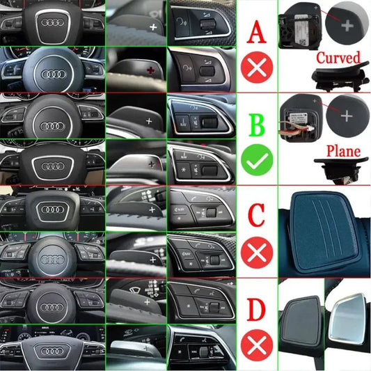 Steering Wheel Paddle Shifter for Audi A3 S3 8V A4 S4 A5 S5 B8.5 A6 S6 A7 S7 C7 Q5 Q7 2013 2014 2015 2016 Revix