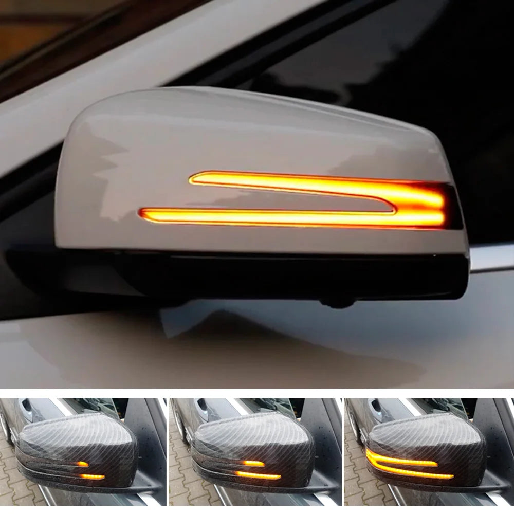1 Pair Dynamic Turn LED Signals For Mercedes Benz W204 CLA A B C E S GLA GLK CLS Class W176 W212 Revix