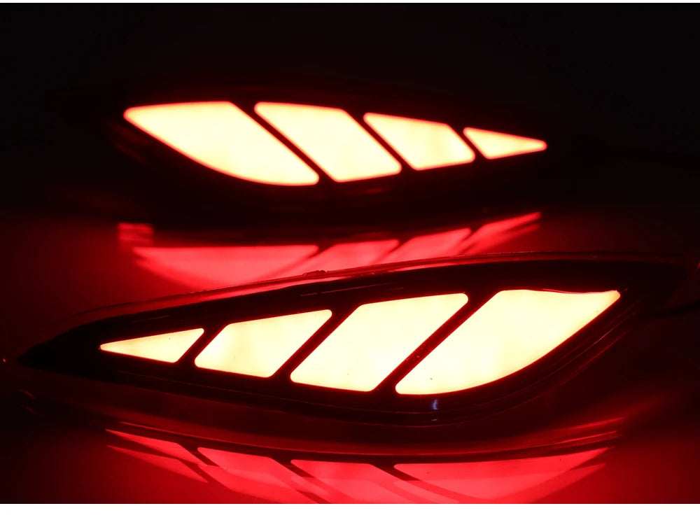 2PCS LED Reflector For Toyota Rush 2018 2019 2020 Car Rear Fog Lamp Brake Light Rear Bumper Decoration Lamp Revix