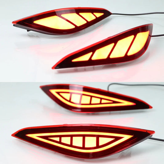 2PCS LED Reflector For Toyota Rush 2018 2019 2020 Car Rear Fog Lamp Brake Light Rear Bumper Decoration Lamp Revix
