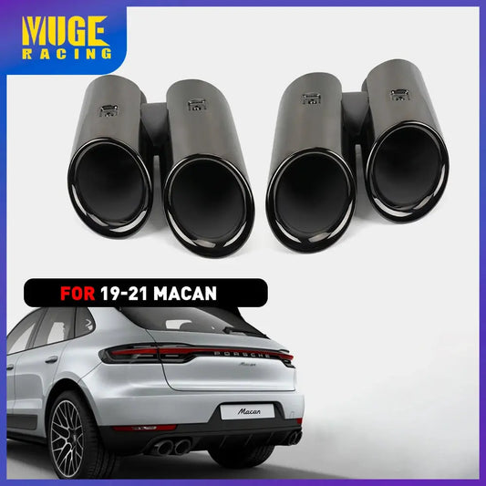 Car Exhaust Pipe Muffler Tail Tip Exhaust System Pipe Auto Tail Air Outlet Vent Body Kit For Porsche Macan 2019-2021 CR2038 Revix