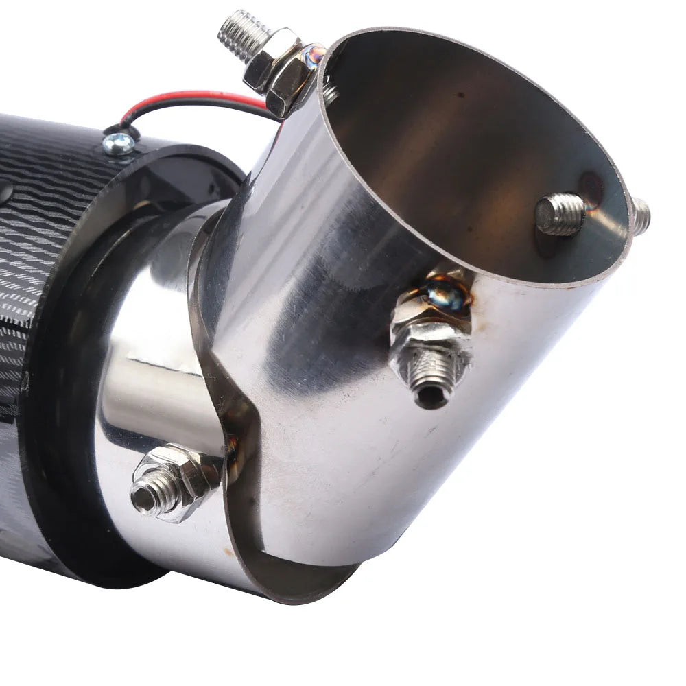 Universal Carbon Fiber Tailpipe With Led Lights 63mm Revix