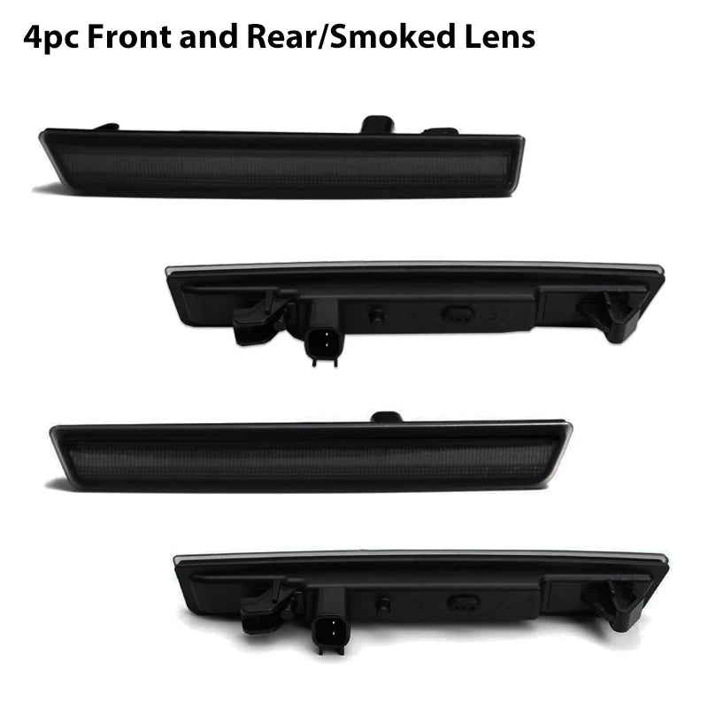 For Dodge Challenger 2015-2022 Clear & Smoked Lens LED Side Marker Lamp Amber Front Red Rear Side Fender Reflector Lights Revix