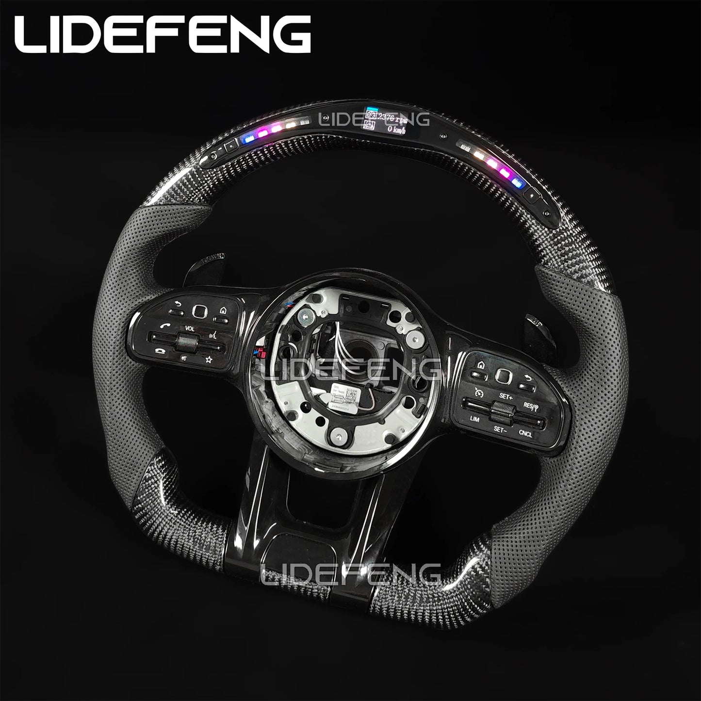Retorfit LED Carbon Fiber Steering Wheel For Mercedes Benz AMG W204 W205 W213 C63 E63 G63 G55 G500 W212 W463 CLS63 GLA CLA Revix