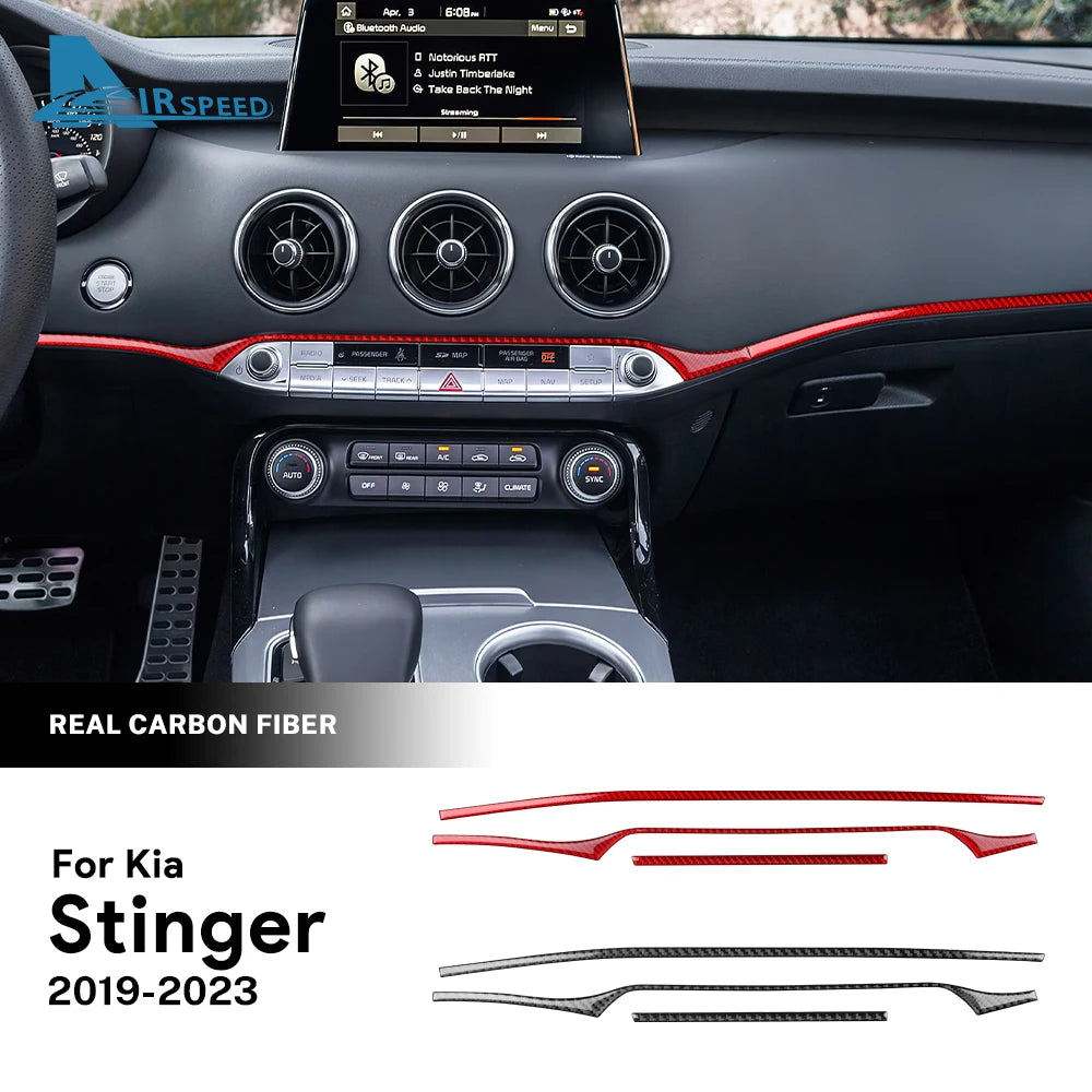 Interior Carbon Fiber Sticker For Kia Stinger 2019 2020 2021 2022 2023 Revix