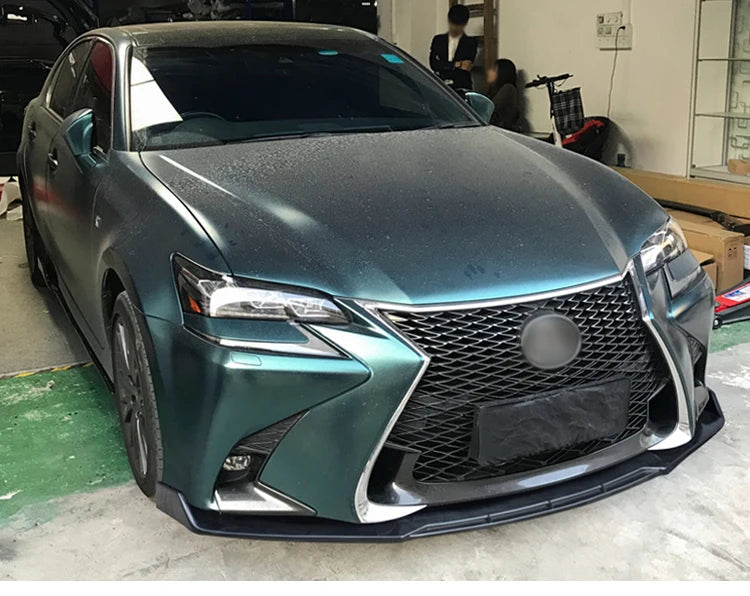 High Quality Car Front Bumper Lip Body Kit Chin Spoiler Diffuser Guard Accessories Carbon Fiber Look ABS For Lexus GS 2016-2020 Revix
