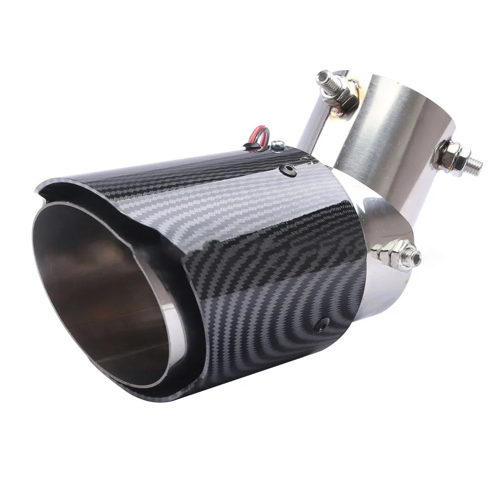 Universal Carbon Fiber Tailpipe With Led Lights 63mm Revix