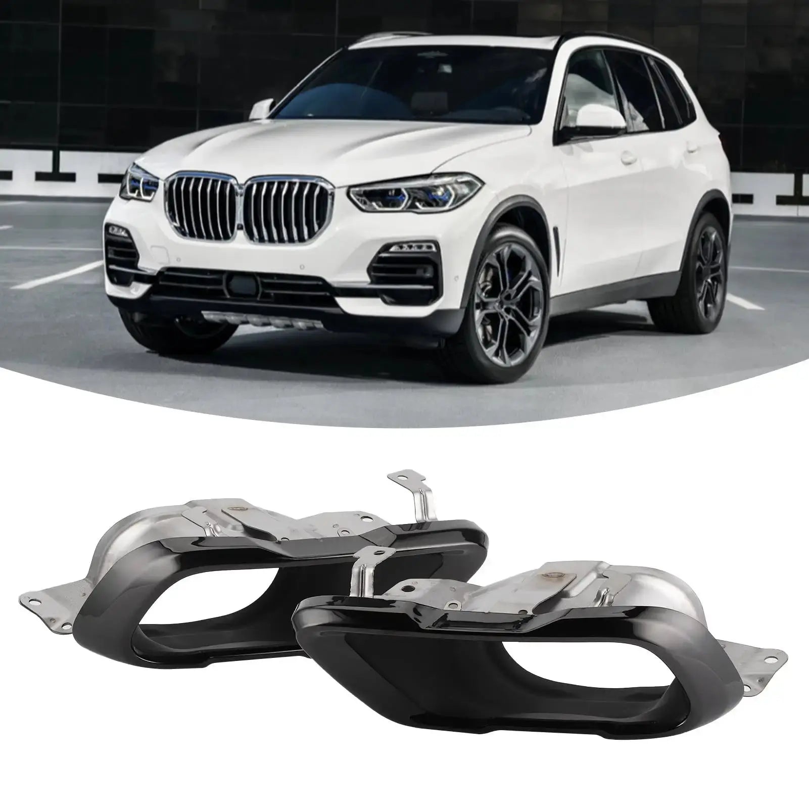 Black Exhaust Muffler Tips Fit for X5 G05 Revix