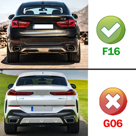 For BMW X6 F16 2015-2019 Gloss Black M4 Style Rear Roof Trunk Spoiler Wing Lip Revix