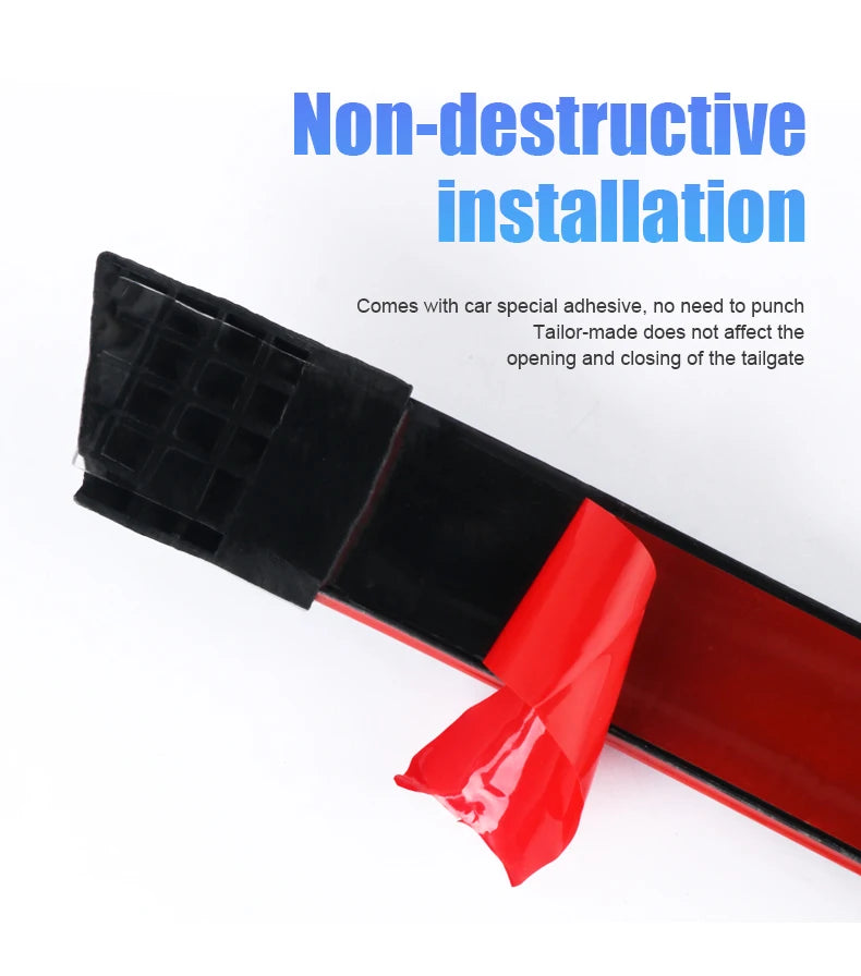 LED Spoiler Light Car Universal Carbon Fiber Spoiler Lip Kit Turn Signal Brake Warn Lamp Exterior Accessories Styling Tail Wing Revix