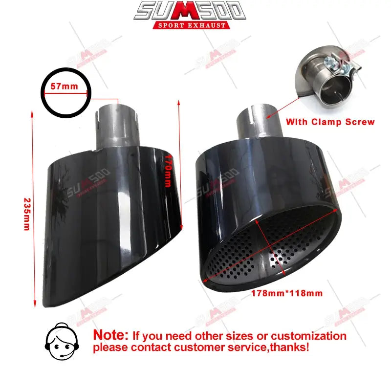 1 Pair Car Exhaust Tip For Audi A4 A5 A6 A7 UP TO RS4 RS5 RS6 RS7 Muffler Tip Tailpipe 304 Stainless Steel Exhaust Pipe Revix