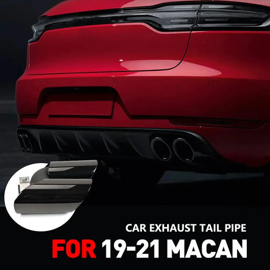 Car Exhaust Pipe Muffler Tail Tip Exhaust System Pipe Auto Tail Air Outlet Vent Body Kit For Porsche Macan 2019-2021 CR2038 Revix