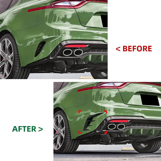 2Pcs Rear Bumper Side Vent C Canard Covers For KIA Stinger 2017-2023 Front Bumper Trim Canards Car Styling Accessory Revix