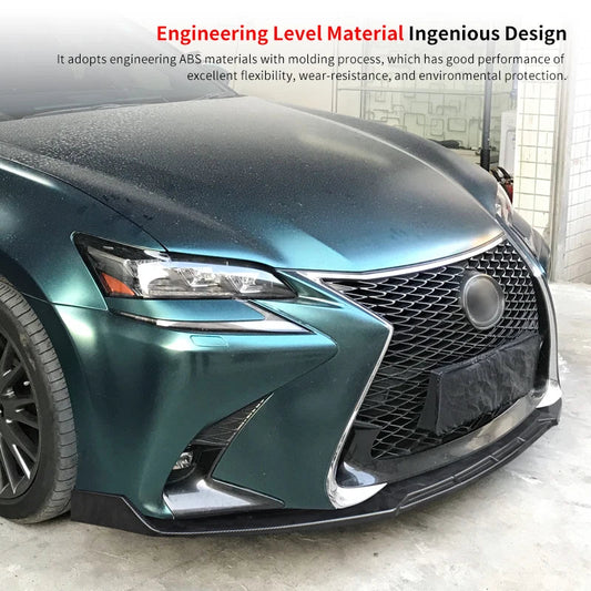 High Quality Car Front Bumper Lip Body Kit Chin Spoiler Diffuser Guard Accessories Carbon Fiber Look ABS For Lexus GS 2016-2020 Revix