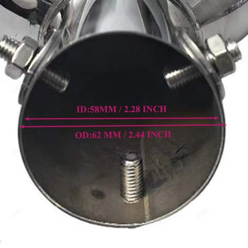 Exhaust Tip Universal Double Outlet Nozzle Rear Muffler Tip Stainless Steel Square Mouth Exhaust Pipe Muffler Car Accessories Revix