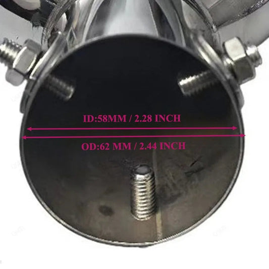 Exhaust Tip Universal Double Outlet Nozzle Rear Muffler Tip Stainless Steel Square Mouth Exhaust Pipe Muffler Car Accessories Revix