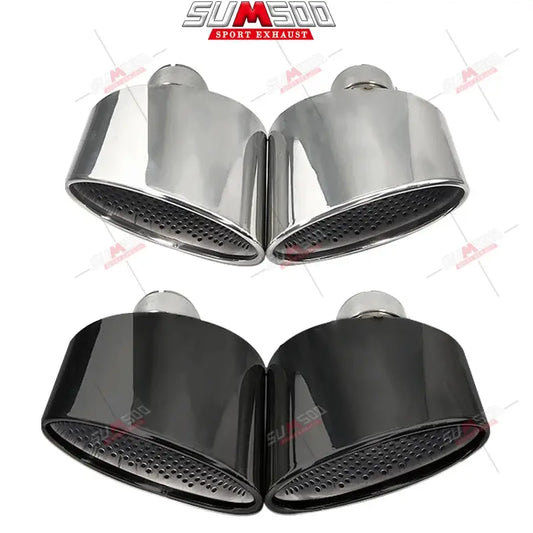 1 Pair Car Exhaust Tip For Audi A4 A5 A6 A7 UP TO RS4 RS5 RS6 RS7 Muffler Tip Tailpipe 304 Stainless Steel Exhaust Pipe Revix