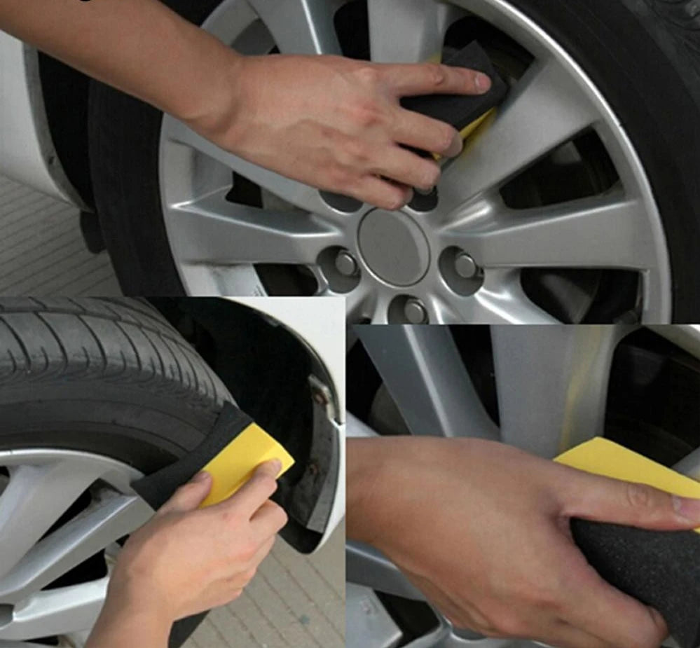 Car Tire Cleaning Sponge Auto Wheel Microfiber Suction Sponge Brush Set for Cars Wheels Tyre Clean Polishing Detail Brushes Tool Revix