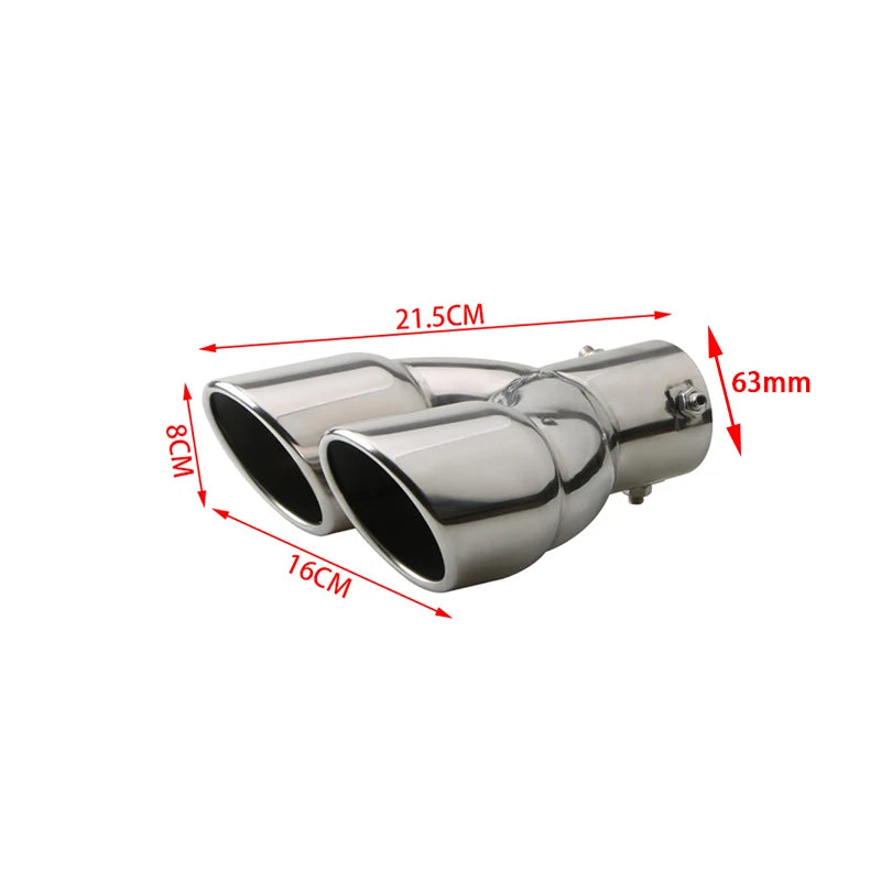 Universal 63mm Car Muffler Exhaust Tip Tail Pipe Stainless Steel Car Rear Tail Throat Car Accessories Revix