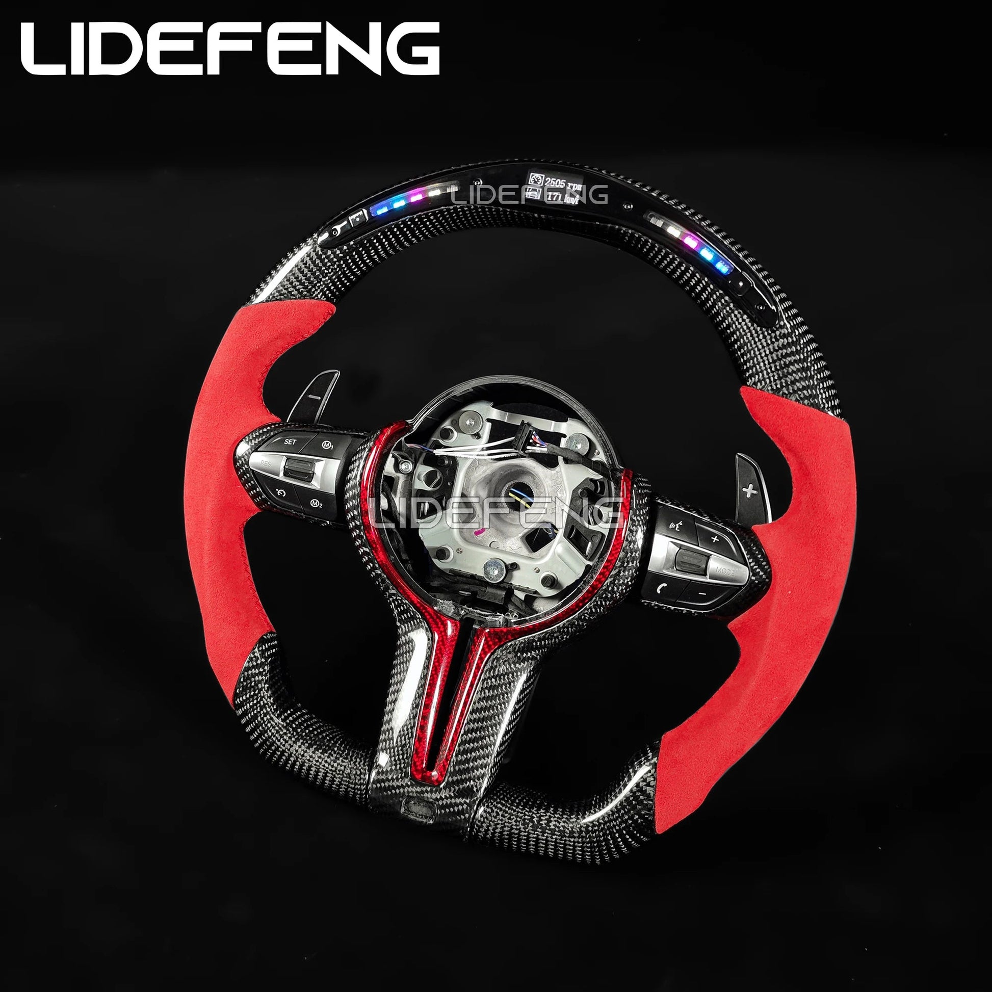 LED Carbon Fiber Steering Wheel Compatible With BMW Models Revix