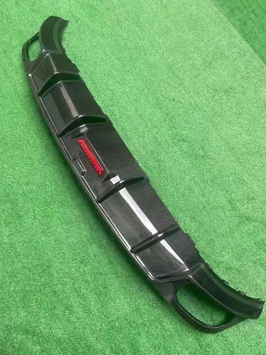 For Audi Q8 SQ8 2018+ Carbon Fiber Diffuser Car Rear Bumper Diffuser Rear Splitters Spoiler Back lip Auto Parts Revix