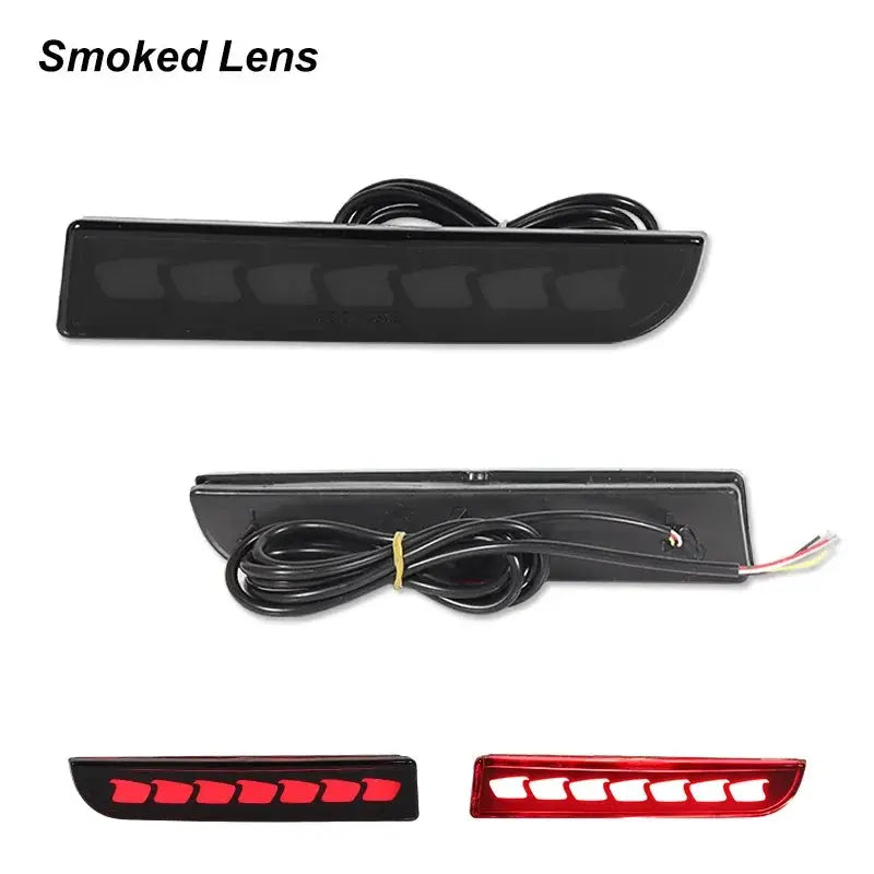 LED Bumper Reflector Lights For Mitsubishi Lancer Evo Evolution ASX Outlander Sport RVR Dynamic Turn Signal Rear Tail Brake Lamp Revix