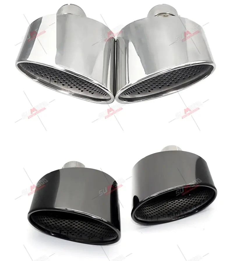 1 Pair Car Exhaust Tip For Audi A4 A5 A6 A7 UP TO RS4 RS5 RS6 RS7 Muffler Tip Tailpipe 304 Stainless Steel Exhaust Pipe Revix