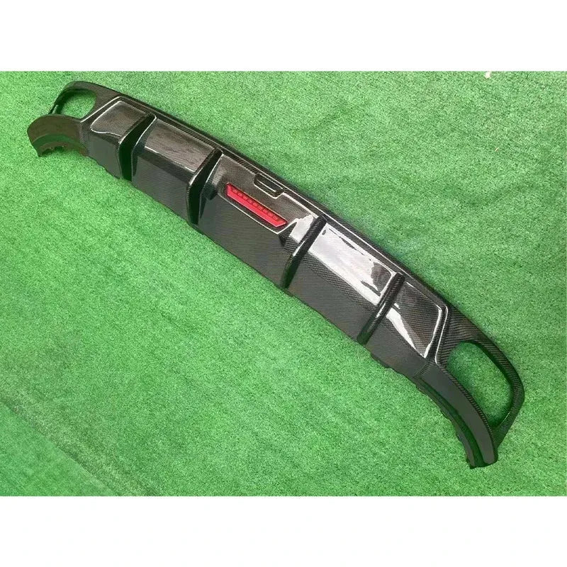 For Audi Q8 SQ8 2018+ Carbon Fiber Diffuser Car Rear Bumper Diffuser Rear Splitters Spoiler Back lip Auto Parts Revix