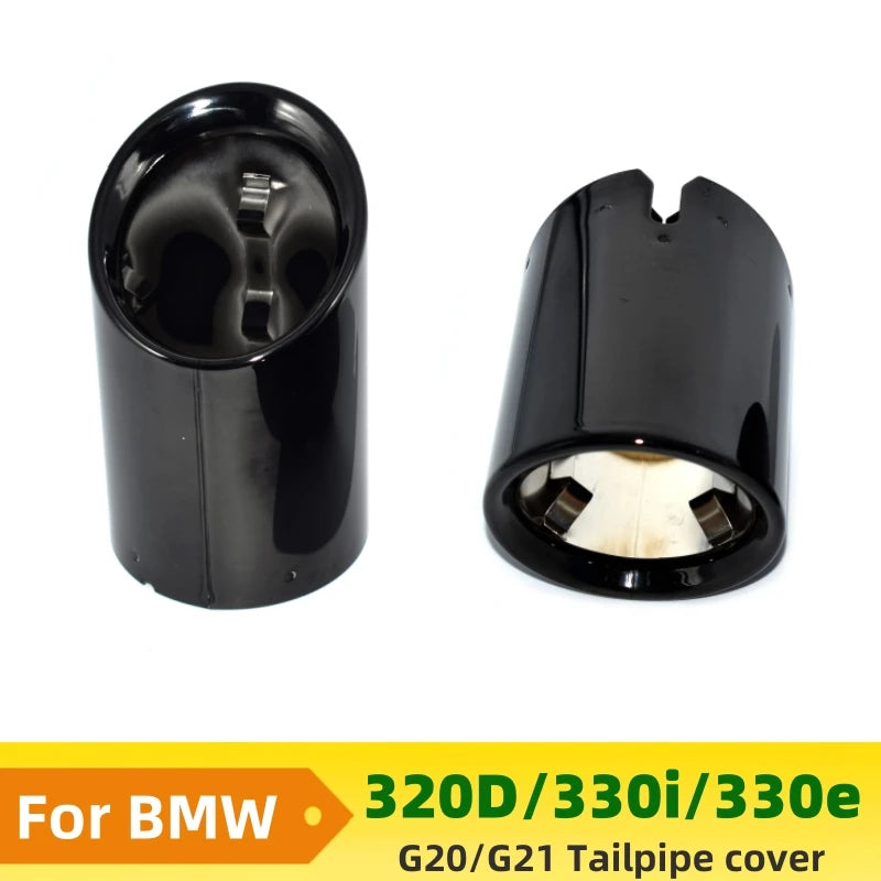 For BMW 320d 330i 330e Exhaust Tailpipe cover G20 G21 Muffler Tip Nozzle Black Exhaust Head Revix