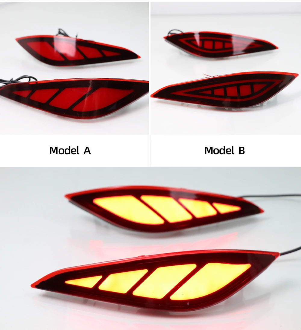 2PCS LED Reflector For Toyota Rush 2018 2019 2020 Car Rear Fog Lamp Brake Light Rear Bumper Decoration Lamp Revix