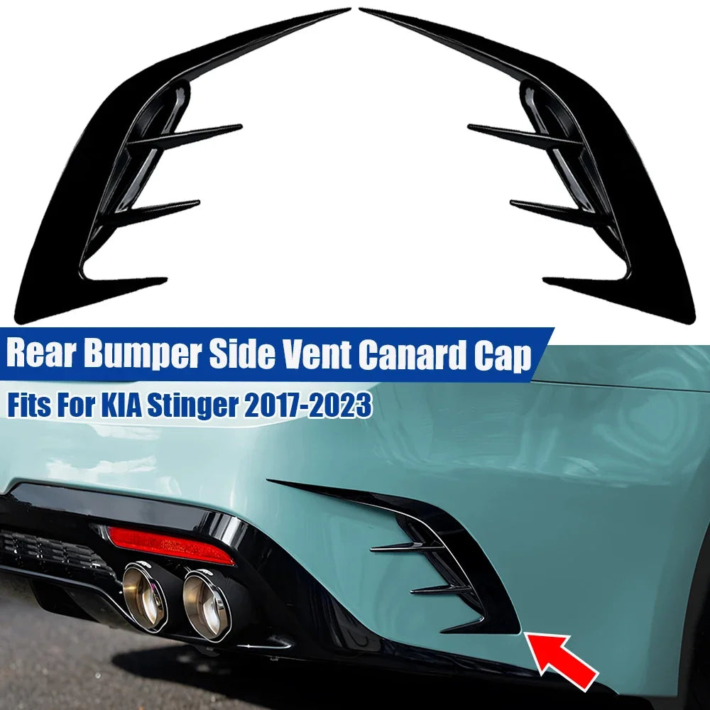 2Pcs Rear Bumper Side Vent C Canard Covers For KIA Stinger 2017-2023 Front Bumper Trim Canards Car Styling Accessory Revix