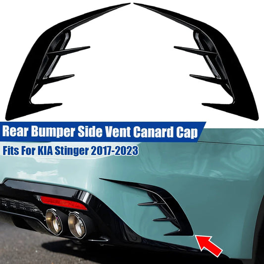2Pcs Rear Bumper Side Vent C Canard Covers For KIA Stinger 2017-2023 Front Bumper Trim Canards Car Styling Accessory Revix