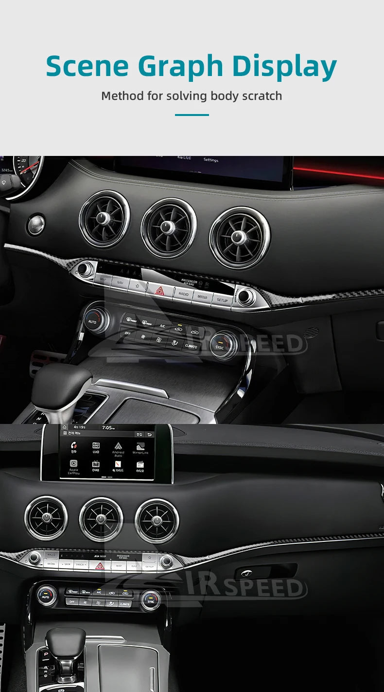 Interior Carbon Fiber Sticker For Kia Stinger 2019 2020 2021 2022 2023 Revix