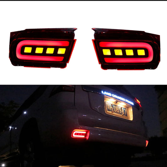 For Toyota Land Cruiser Prado 150 LC150 FJ150 GRJ150 2010 - 2020 Rear Bumper Reflector LED Car Tail Lamp Brake Turn Signal Light Revix