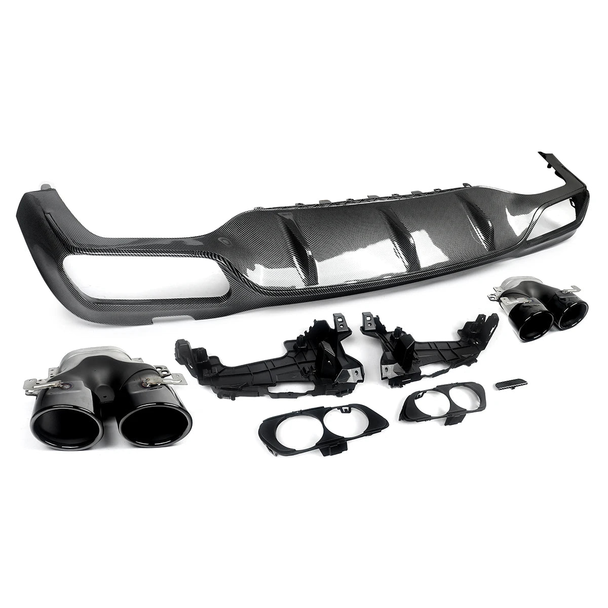 Rear Diffuser+Exhaust Tips For MERCEDES BENZ W213 E CLASS AMG-Line 2016-2020 Revix